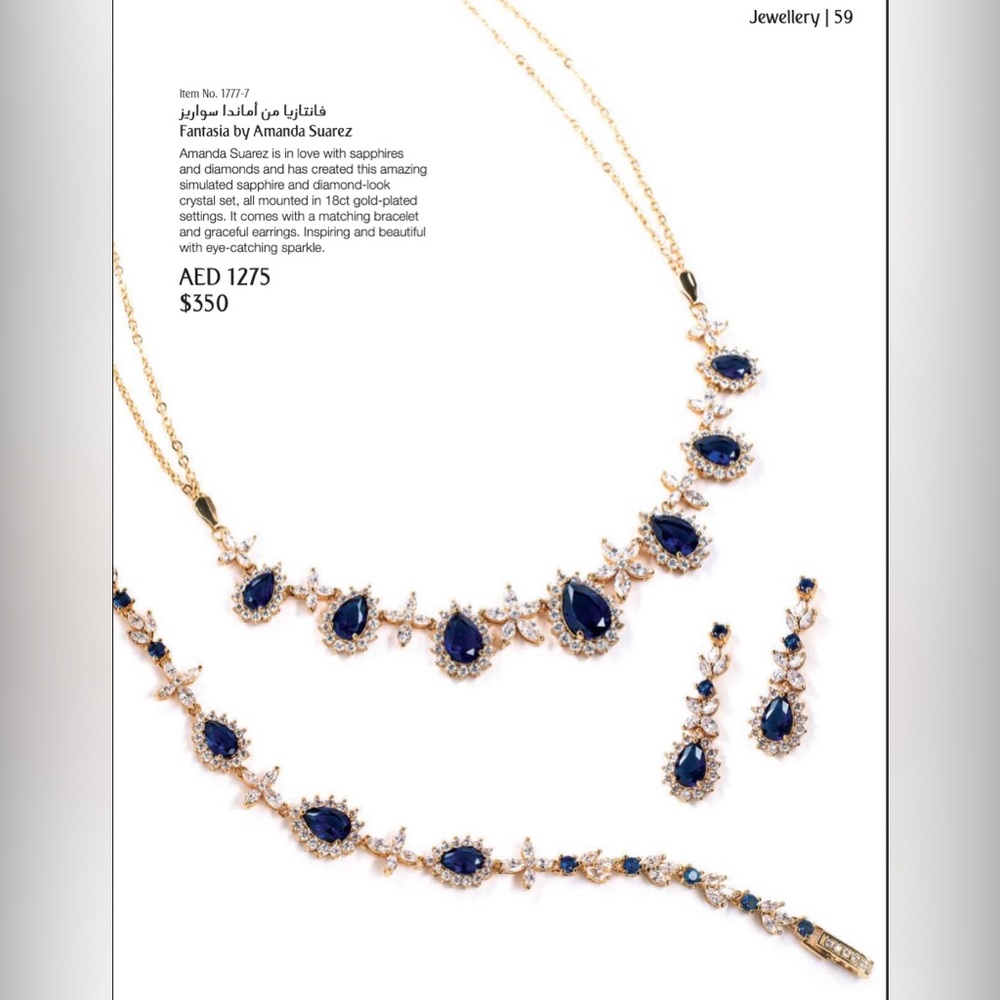 NIB Fantasia By Amanda Suarez 3 Piece Luxury Crystal Jewelry Set